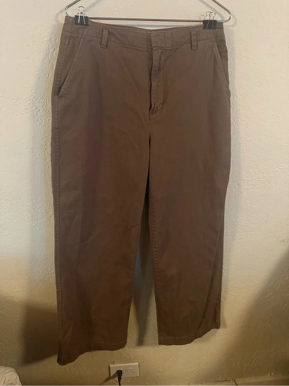 GAP Women’s Brown Wide-Leg Cotton Pants